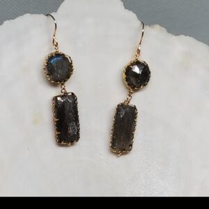 Vtg. 14K GP Labradorite Earrings